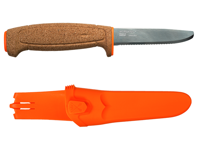 Нож с фиксированным лезвием Morakniv Floating Serrated Knife, сталь Sandvik 12C27, рукоять пробковая