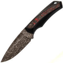 Фото Нож Pocket Wolf Мини Тактик, сталь K340, рукоять G10/хаотичный карбон, черный