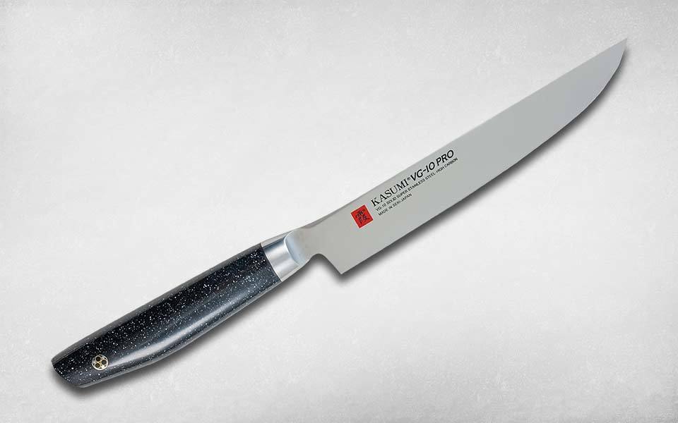 Нож кухонный разделочный VG10 PRO 200 мм, Kasumi, 54020, сталь VG-10, искусственный мрамор, чёрный