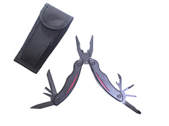 Фото Мультитул Stinger, сталь/пластик (красно-черный), 9 инструментов, нейлоновый чехол, коробка картон