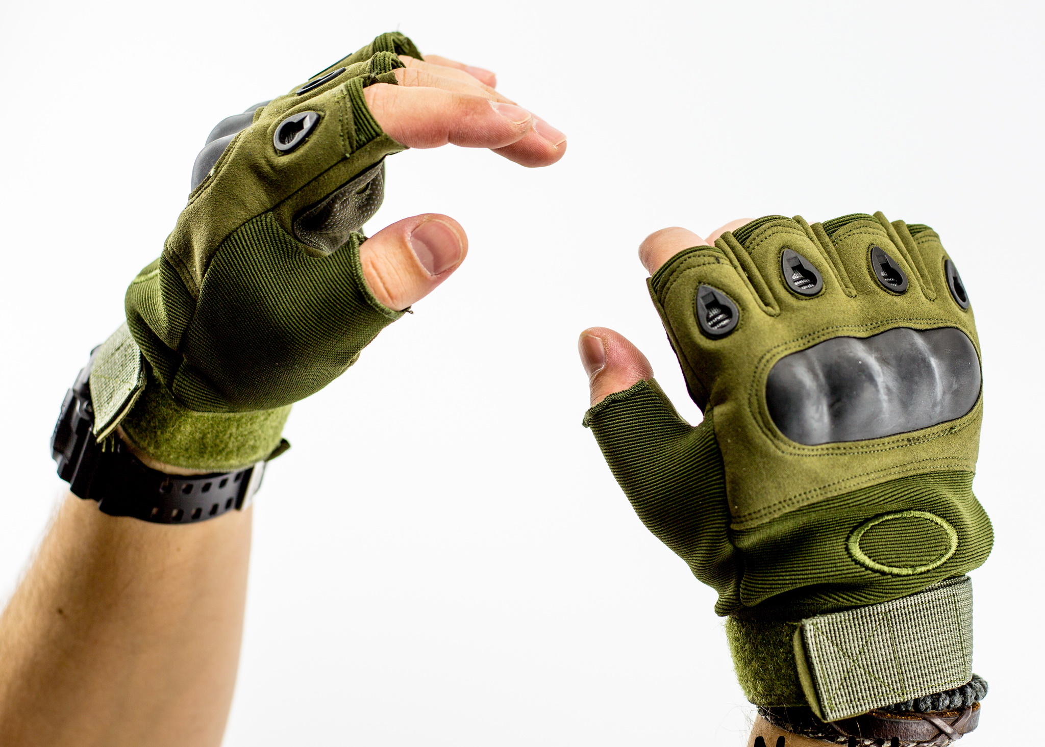 Тактические перчатки без пальцев, армейские , размер XL - фото 5