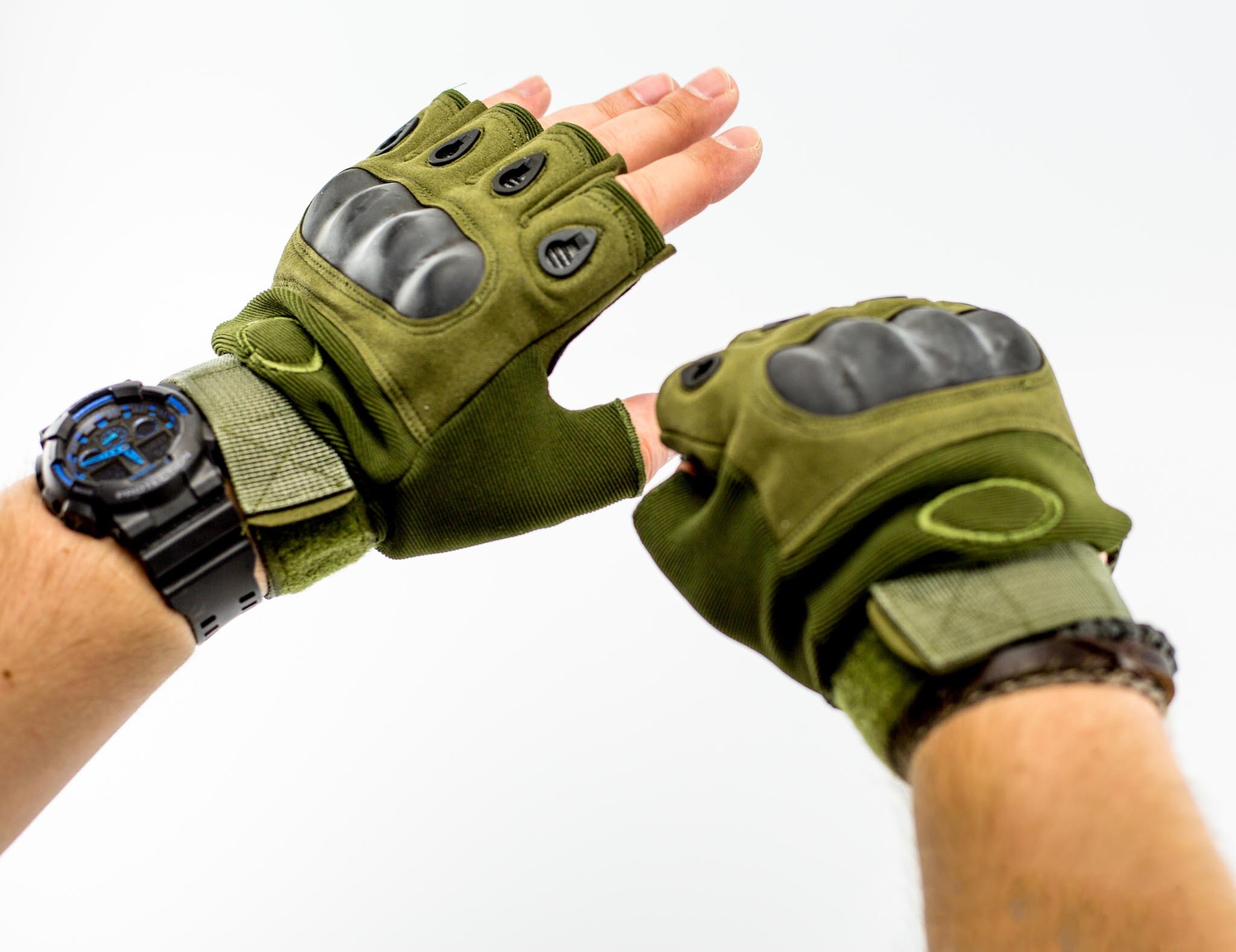 Тактические перчатки без пальцев, армейские , размер XL - фото 6