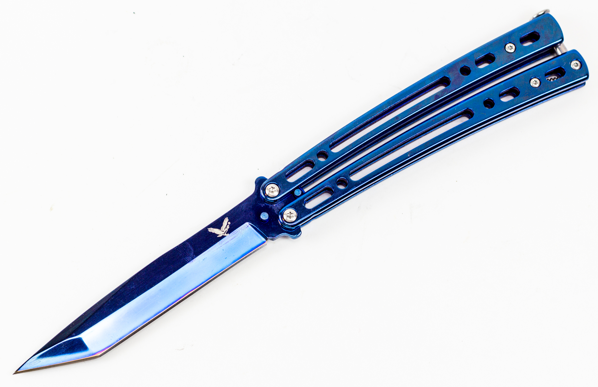Нож-бабочка балисонг Индиго -  синий нож бабочку 