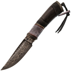 Фото Авторский нож Сварог, сталь мозаичный дамаск, подарочная шкатулка