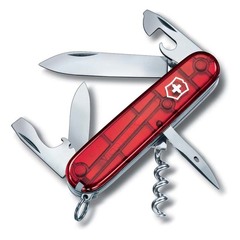 Фото Нож перочинный Victorinox Spartan, сталь X55CrMo14, рукоять Cellidor®, полупрозрачный красный, 12 функций, 91мм