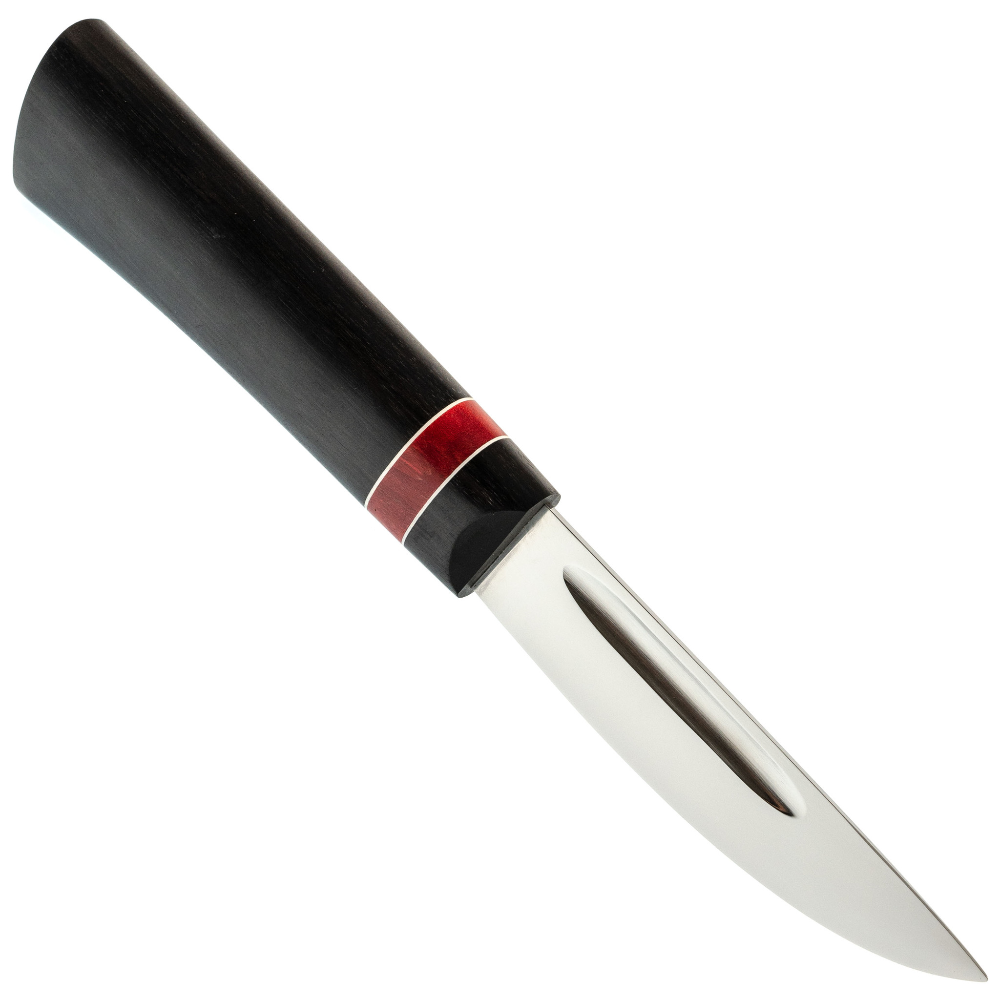 Нож Якутский малый, сталь Х12МФ, граб, вставка красная карельская береза - фото 3