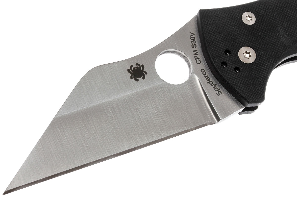 фото Нож складной yojimbo 2 - spyderco 85gp2, сталь crucible cpm® s30v™ satin plain, рукоять стеклотекстолит g10, чёрный