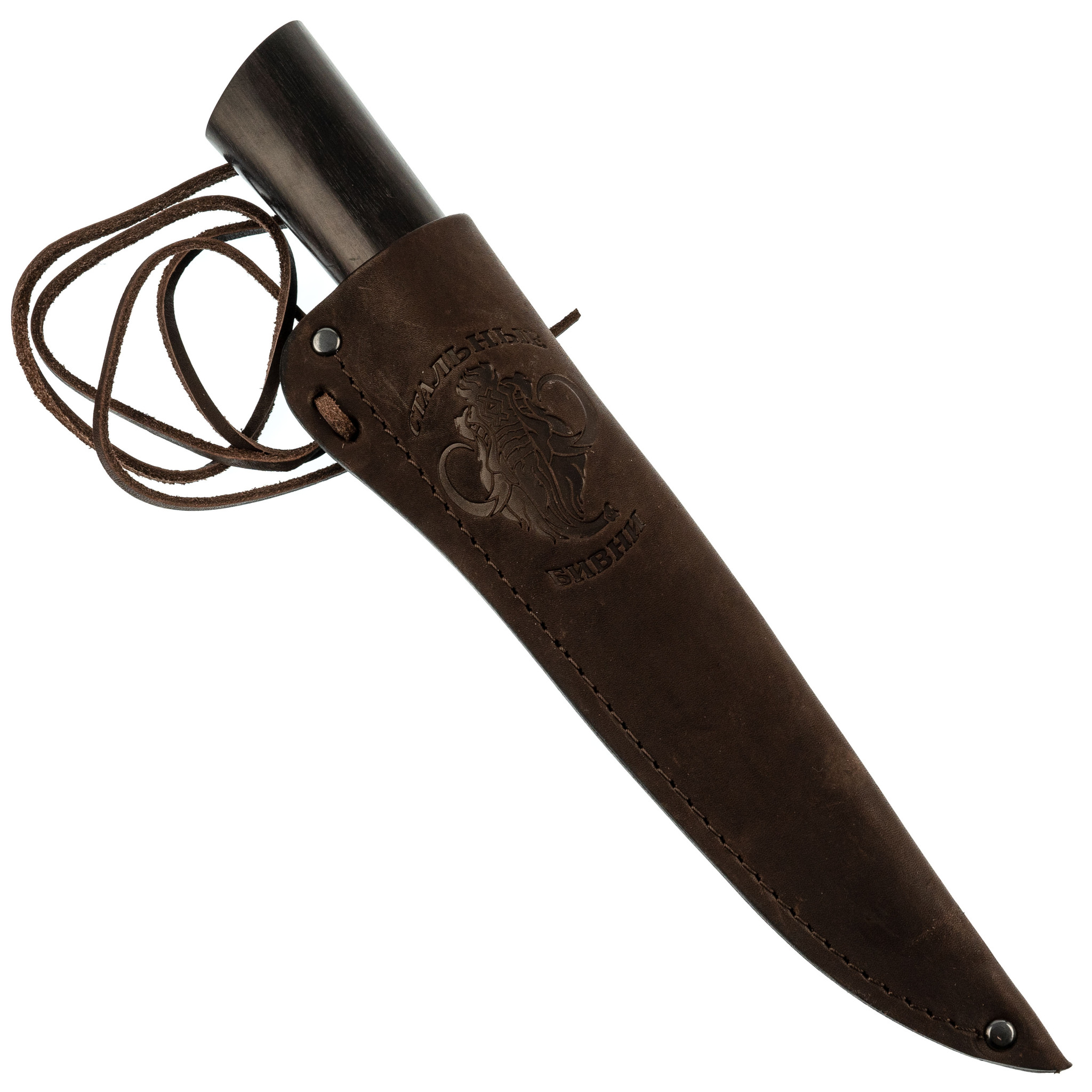 Нож Якутский малый, сталь Х12МФ, граб, вставка красная карельская береза - фото 5