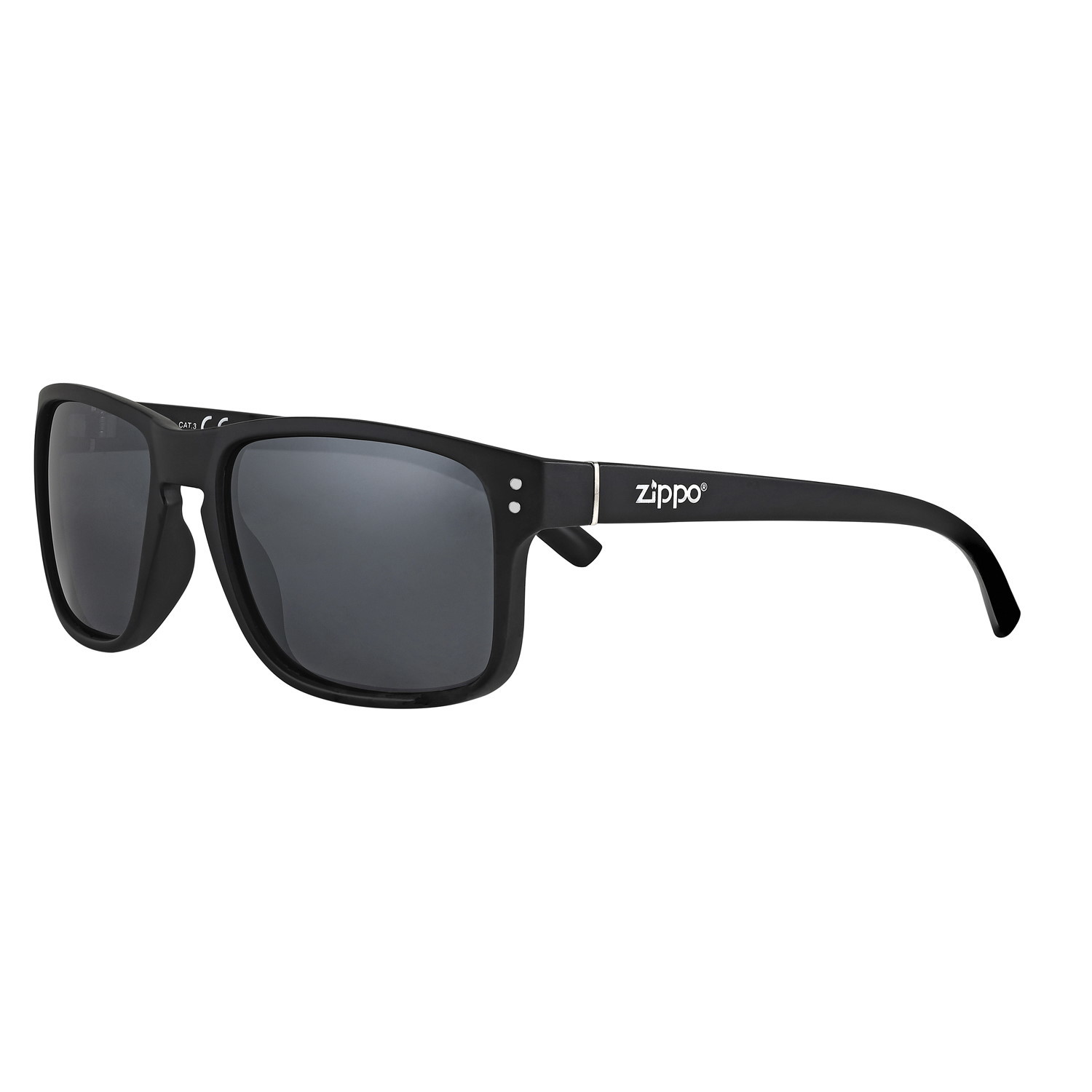 Очки солнцезащитные ZIPPO, чёрные, унисекс, оправа и дужки из поликарбоната, поляризационные линзы очки для плавания bradex спорт черные линзы серый