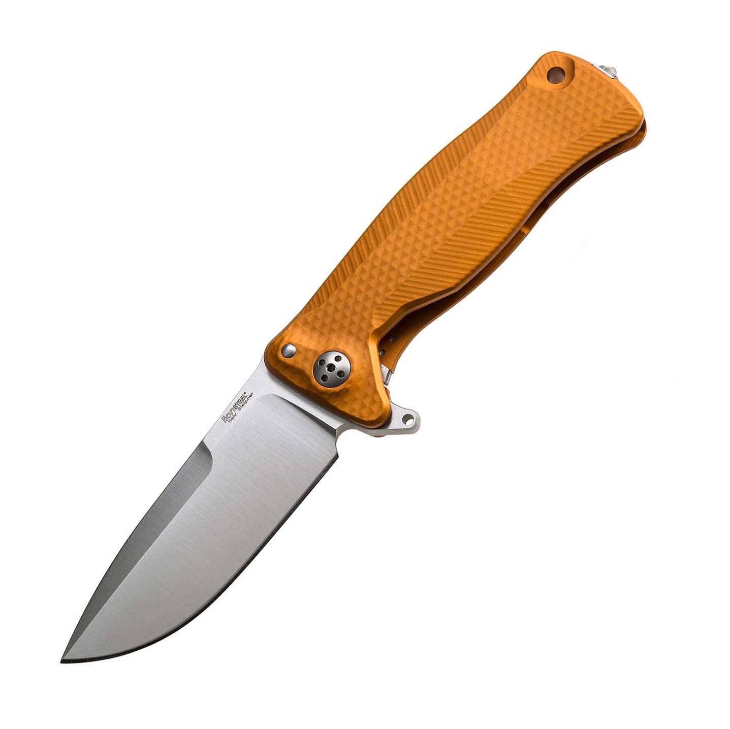 Нож складной LionSteel SR11A OS ORANGE, сталь Uddeholm Sleipner® Satin Finish, рукоять алюминий (Solid®), оранжевый - фото 1