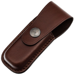 Фото Чехол для складного ножа на пояс, 120 мм, кнопка, коричневый