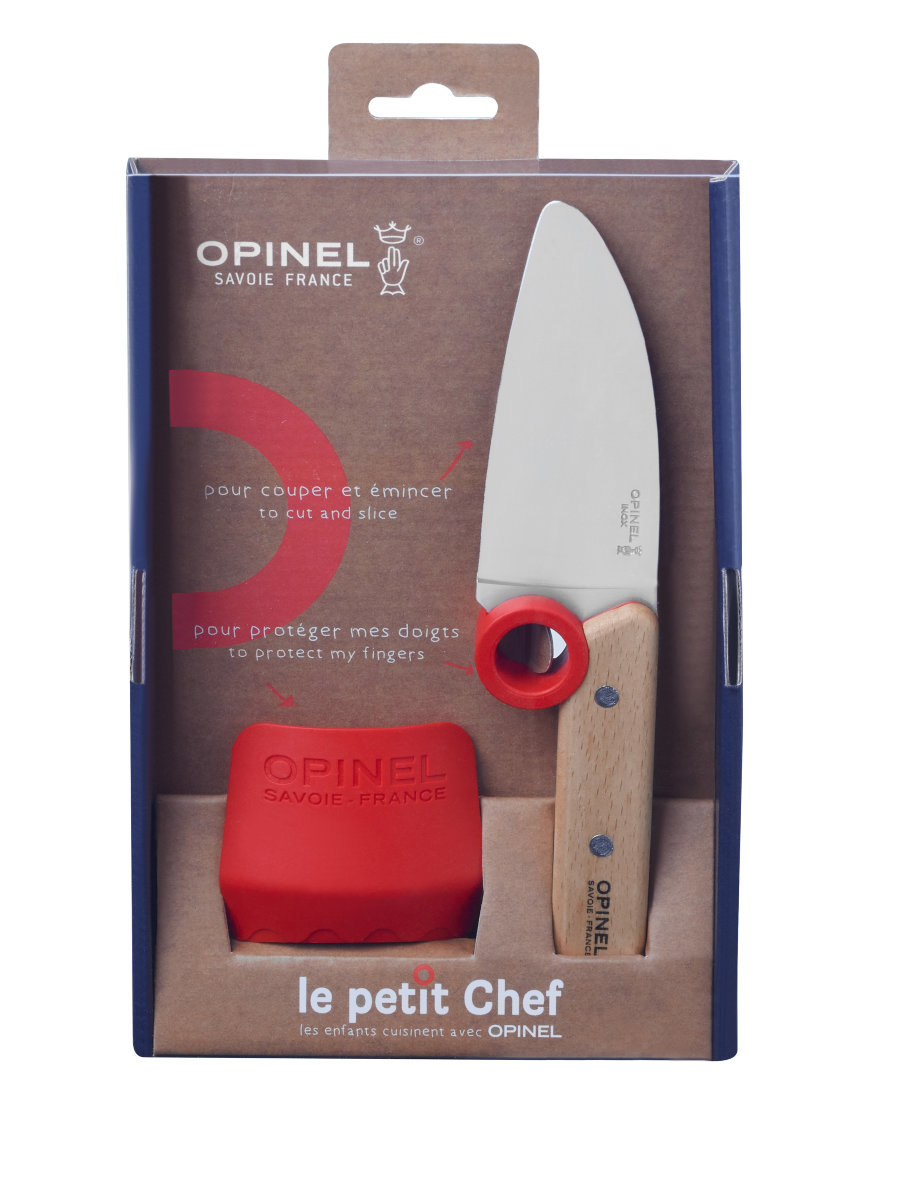 Нож шеф-повара Opinel, защита пальцев, деревянная рукоять, нержавеющая сталь, коробка - фото 2