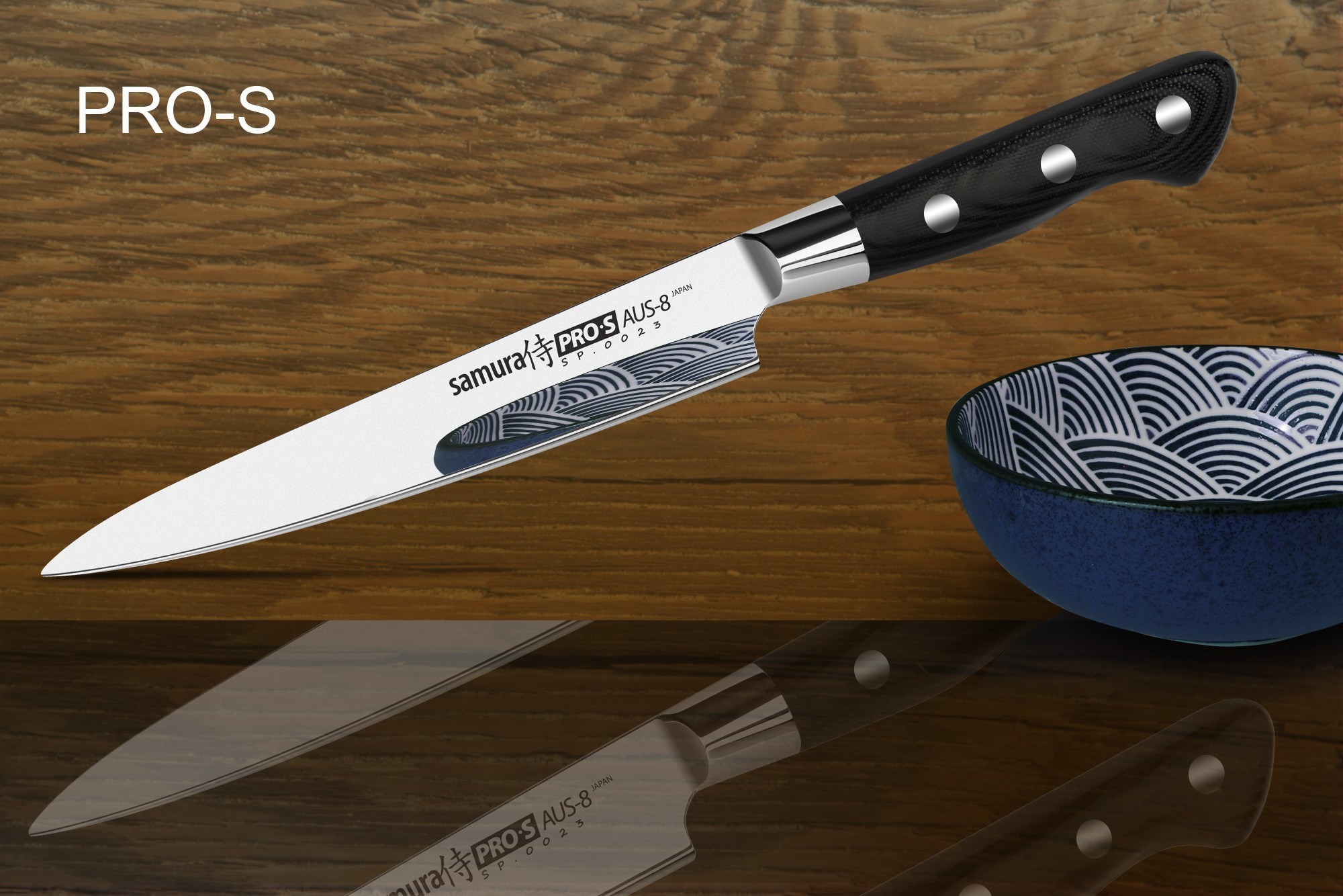 Нож кухонный Samura PRO-S универсальный - SP-0023, сталь AUS-8, рукоять G10, 145 мм - фото 2