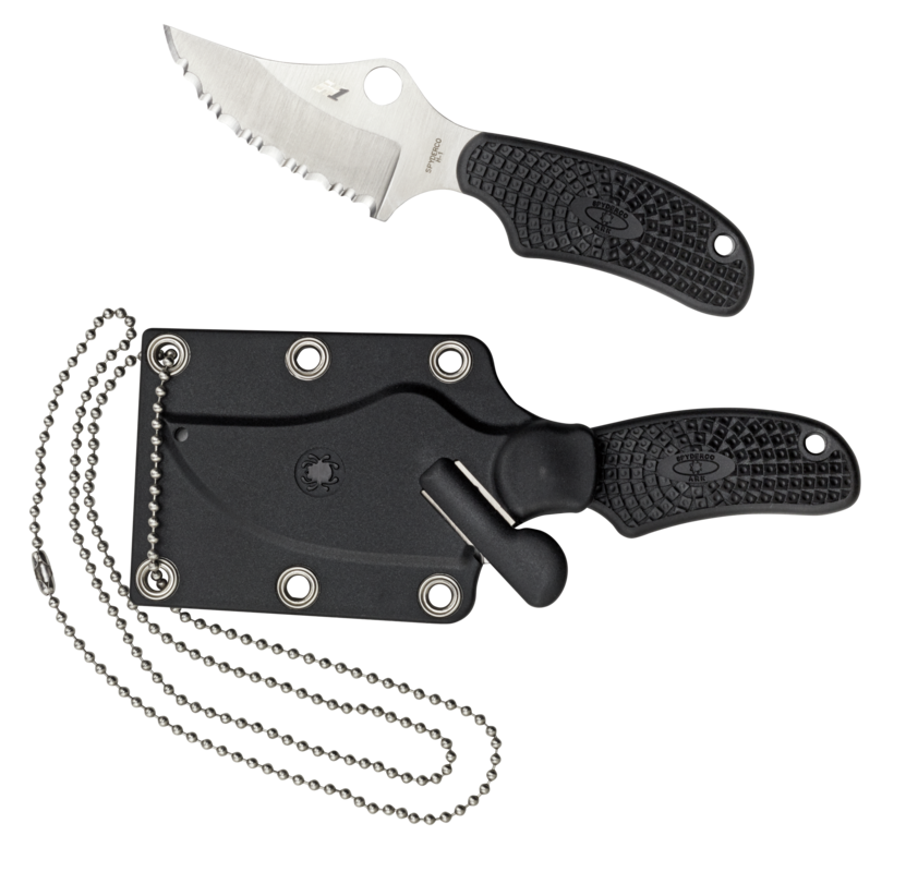 Нож с фиксированным клинком ARK (Always Ready Knife) Spyderco FB35PBK, сталь H1 Satin Plain, рукоять термопластик FRN, чёрный от Ножиков