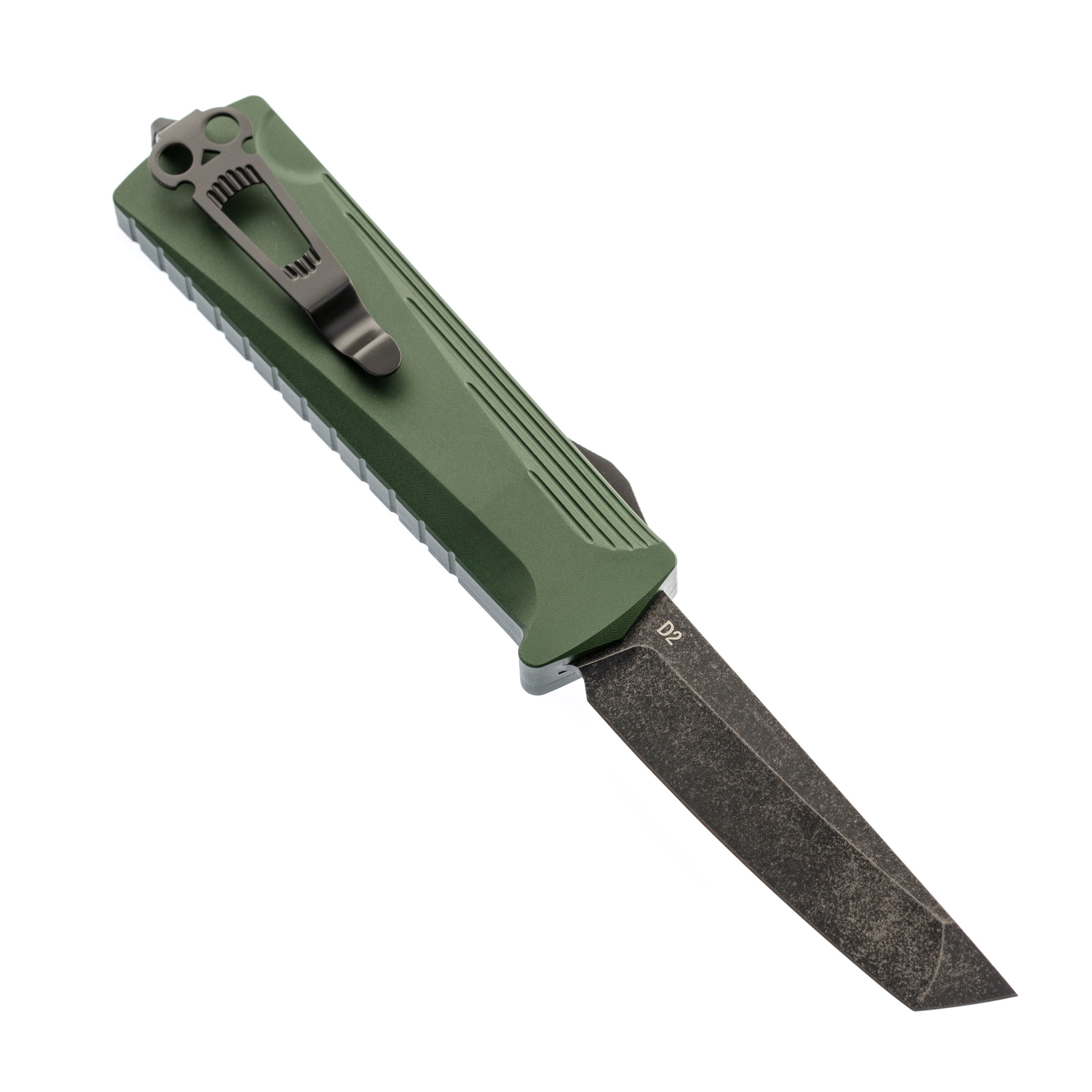 Автоматический нож Daggerr Koschei Tanto Olive (Кощей), сталь D2 - фото 2