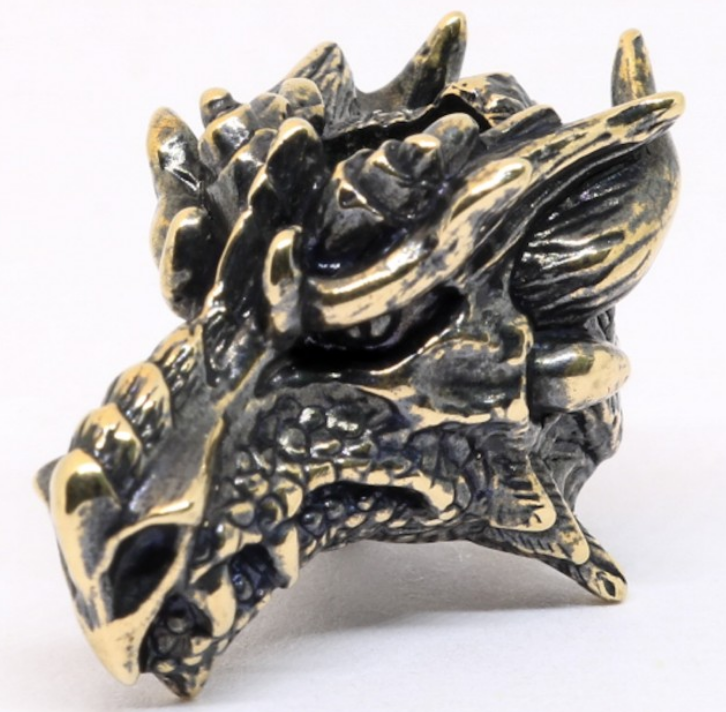 Бусина для темляка Рогатый Дракон, бронза