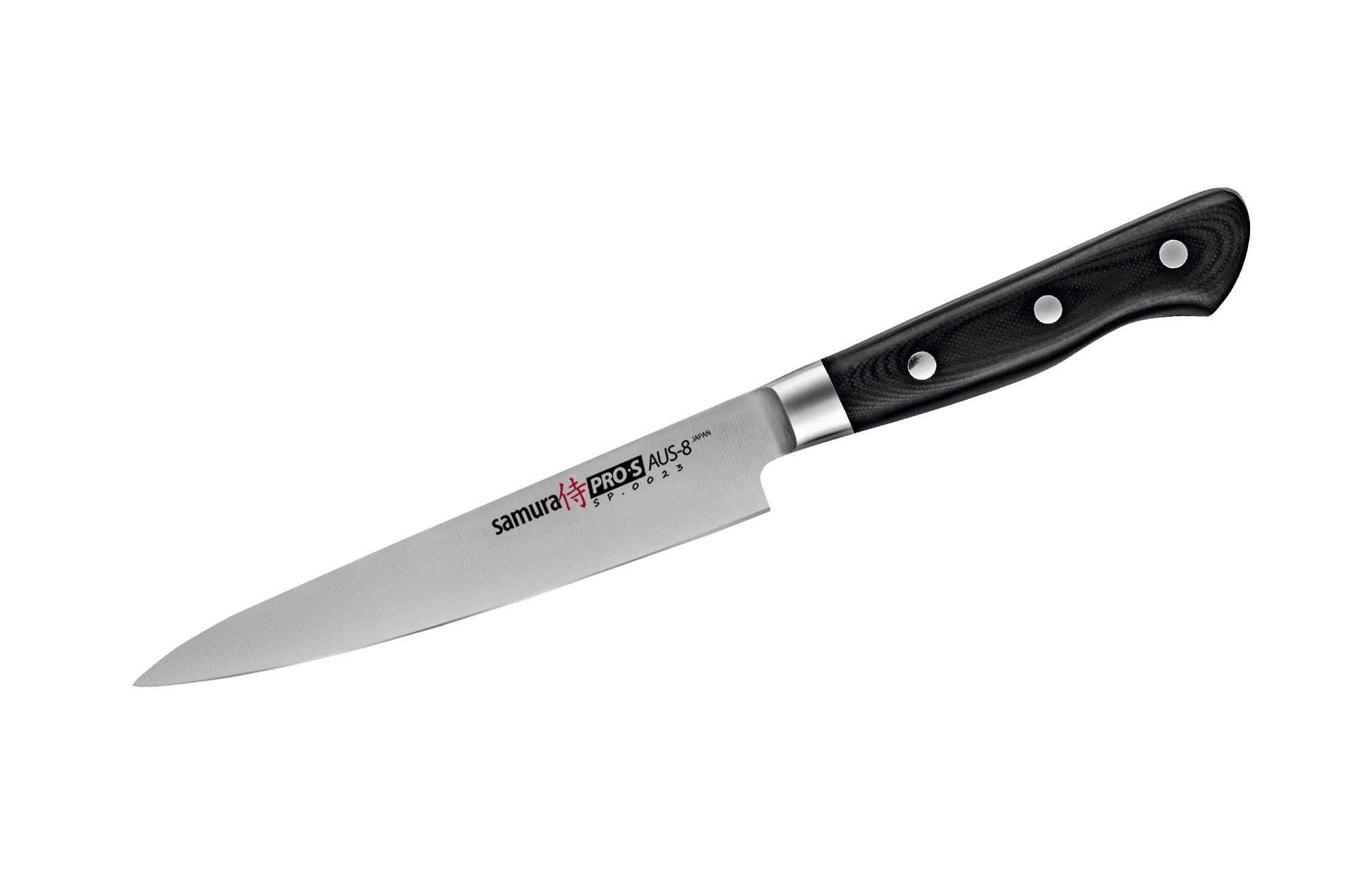 Нож кухонный Samura PRO-S универсальный - SP-0023, сталь AUS-8, рукоять G10, 145 мм