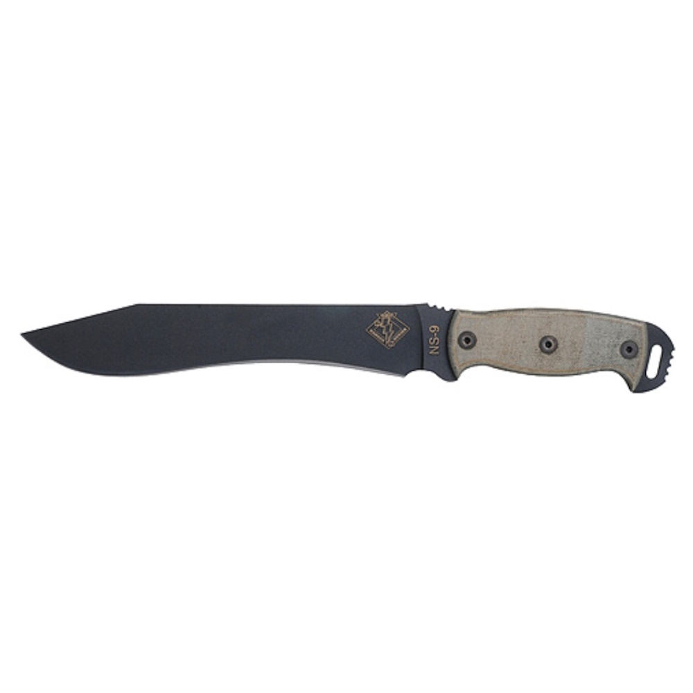 Нож с фиксированным клинком Ontario NS-9, сталь 5160, рукоять микарта, gray/black