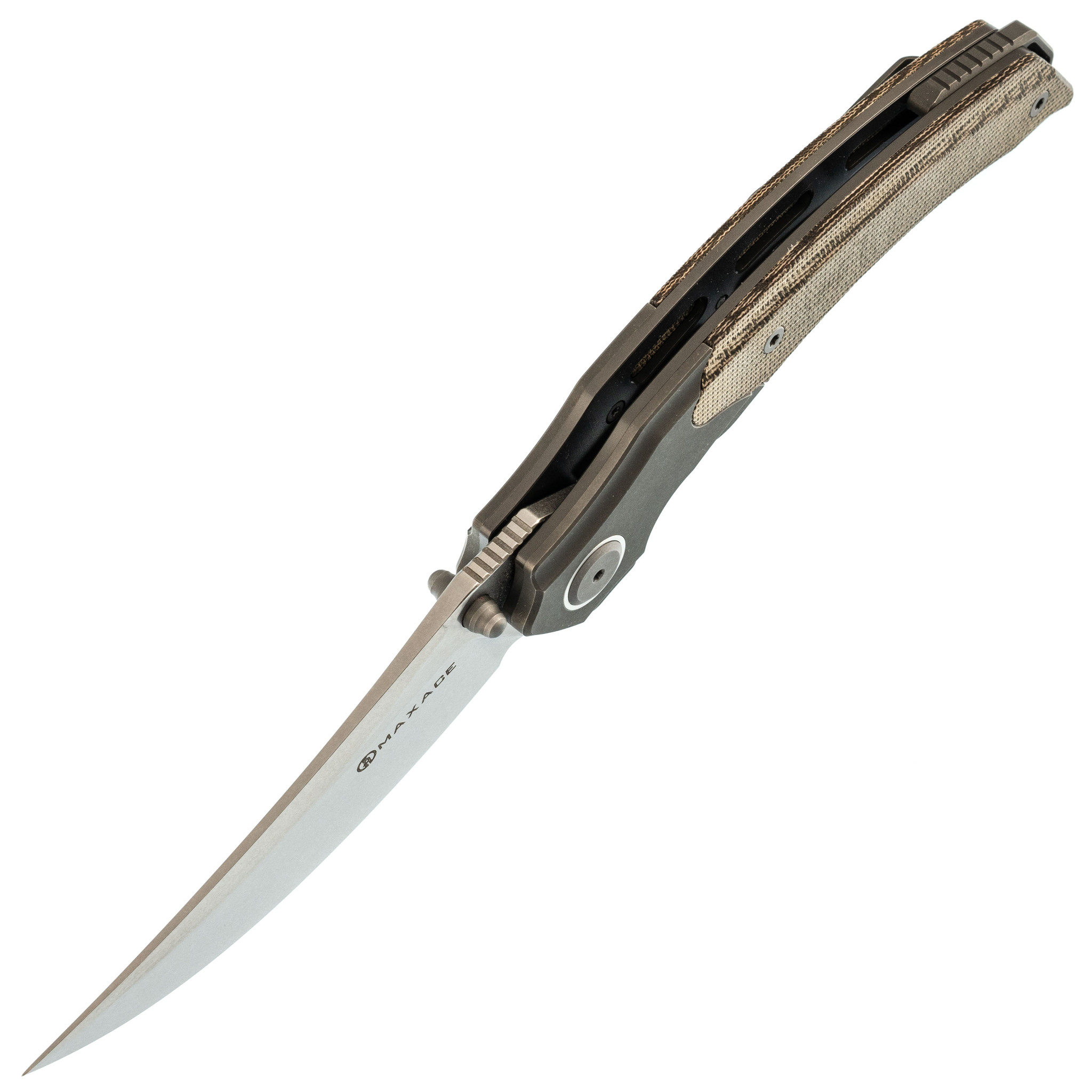 Складной нож Maxace Rock, сталь M390, рукоять Brown Micarta - фото 2