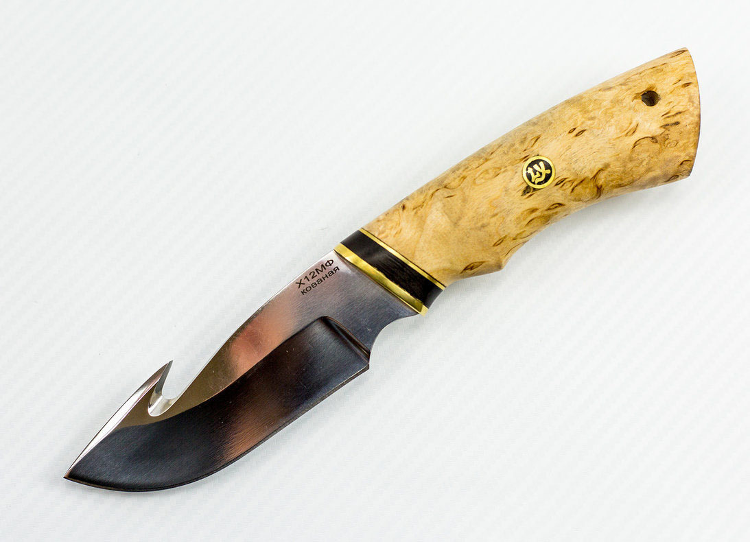 Нож Скинер, сталь Х12МФ, карельская берёза доска разделочная для подачи и сервировки с менажницей adelica 28×10×1 8 см берёза