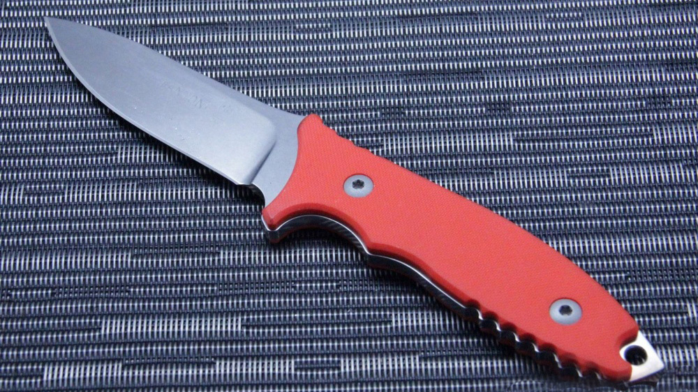 Нож с фиксированным клинком HB Fixed, Orange G-10 Handle, Stonewashed Crucible CPM® S35VN™, William (Bill) Harsey Design (Kydex Sheath) 9.0 см. - фото 3