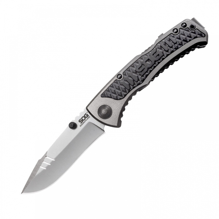Складной нож Sideswipe Mini - SOG SW1001 7,6 см, сталь 7Cr15, рукоять анодир. алюминий серый