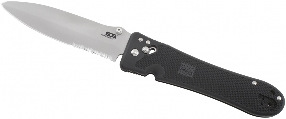 Складной нож Pentagon Elite II - SOG PE18 12.7 см, сталь VG-10, рукоять пластик GRN