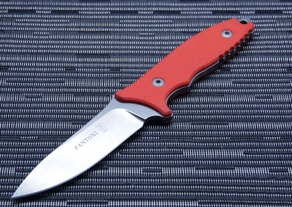 Нож с фиксированным клинком HB Fixed, Orange G-10 Handle, Stonewashed Crucible CPM® S35VN™, William (Bill) Harsey Design (Kydex Sheath) 9.0 см. - фото 4
