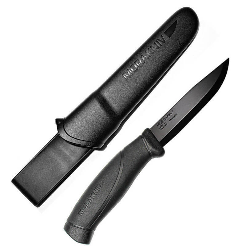 Нож с фиксированным лезвием Morakniv Companion BlackBlade, сталь Sandvik 12C27, рукоять пластик/резина - фото 4