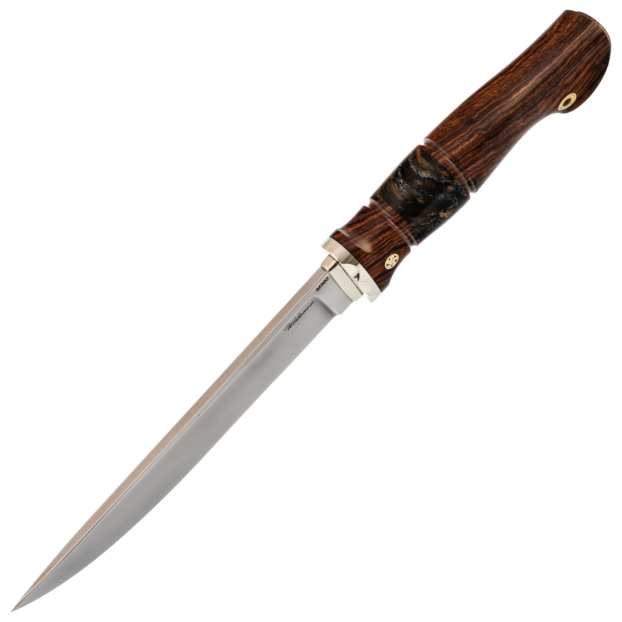 Авторский нож Легоинер, подарочный, сталь M390, рукоять айронвуд, вставка бивень мамонта - фото 2
