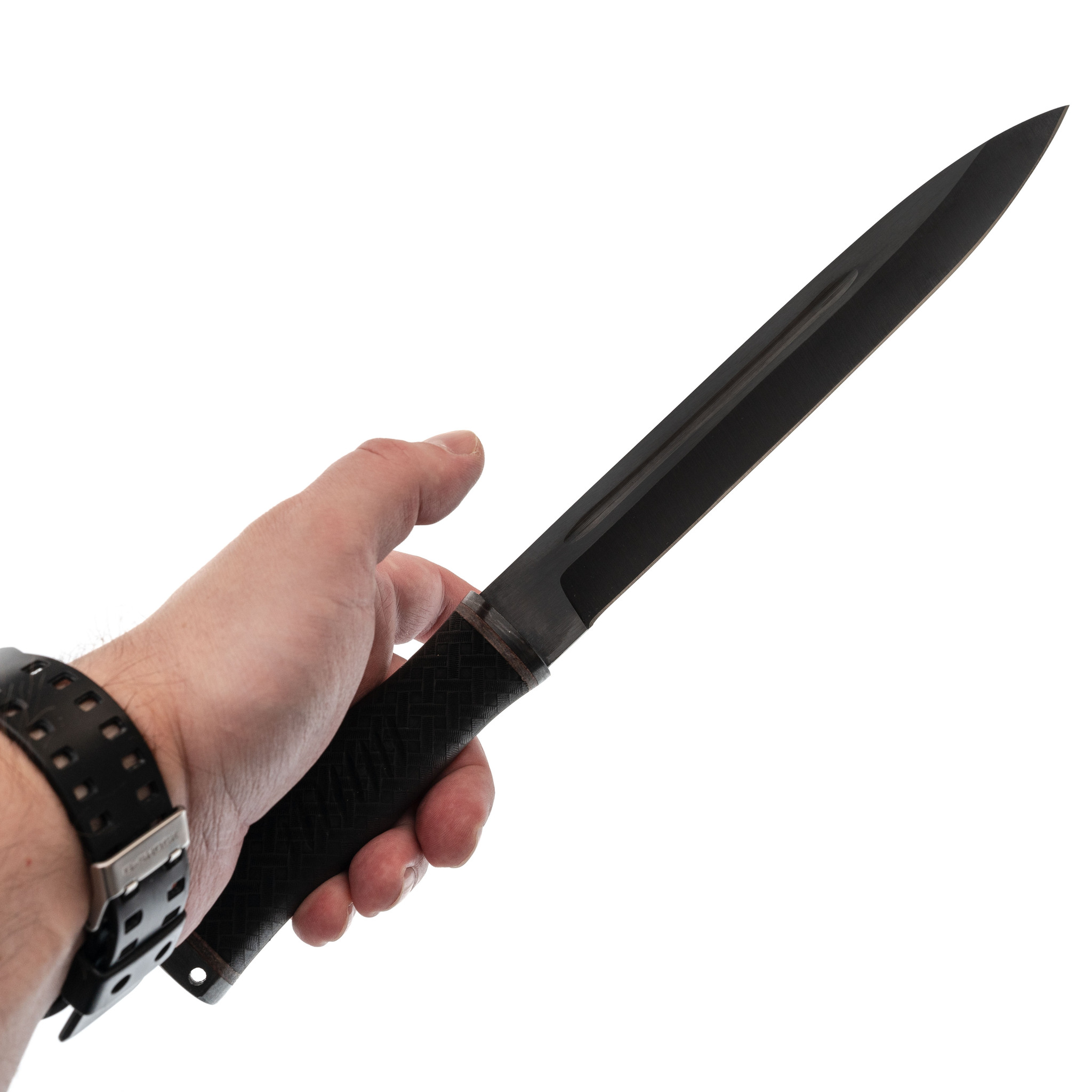 Нож Горец-1, сталь 65Г, резина - фото 6