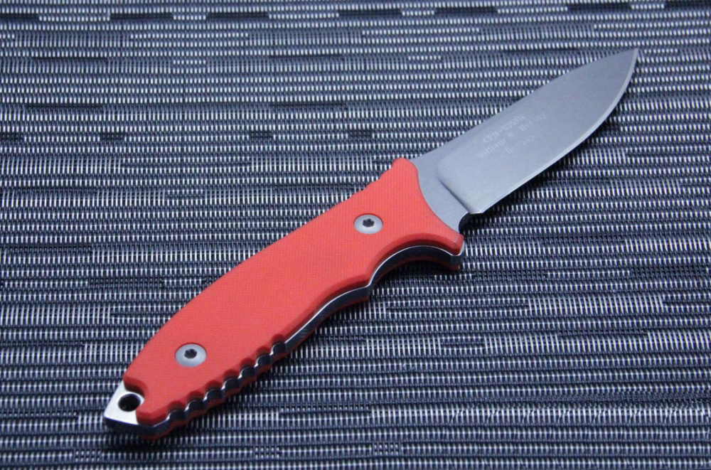 Нож с фиксированным клинком HB Fixed, Orange G-10 Handle, Stonewashed Crucible CPM® S35VN™, William (Bill) Harsey Design (Kydex Sheath) 9.0 см. - фото 6