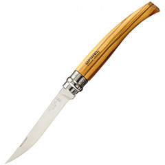 Фото Нож складной филейный Opinel №8 VRI Folding Slim Olivewood, сталь Sandvik 12C27, рукоять из оливкового дерева, 001144