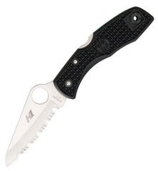 Фото Нож складной Salt 1 - Spyderco C88SBK, сталь H1 Satin Serrated, рукоять термопластик FRN, чёрный