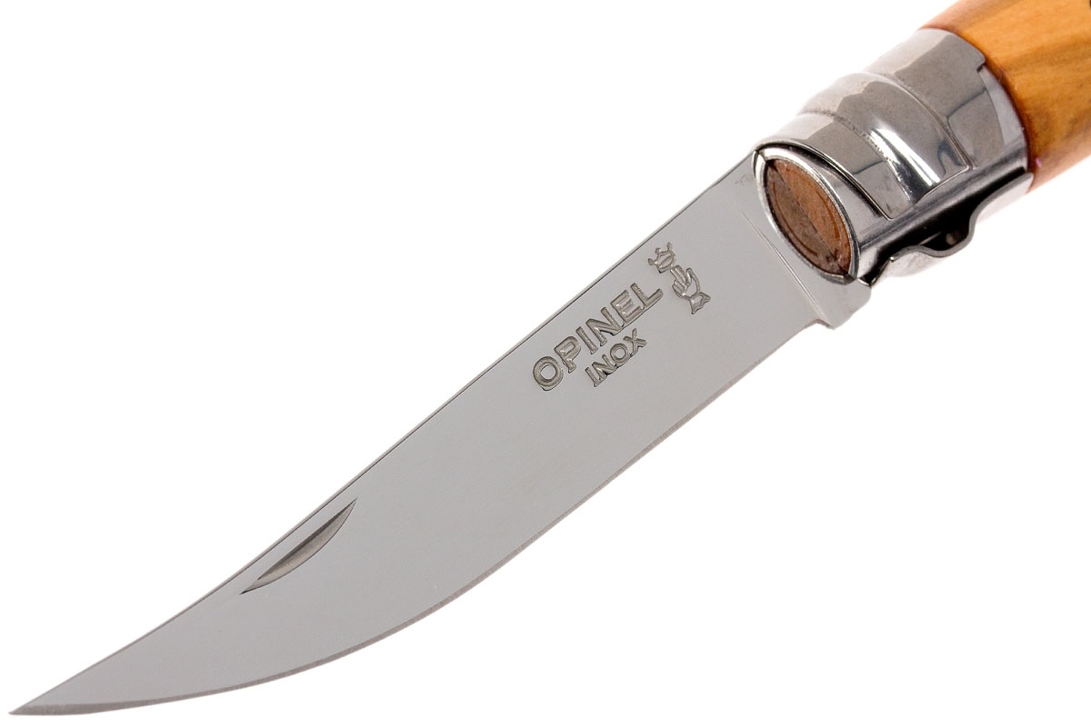 Нож складной филейный Opinel №8 VRI Folding Slim Olivewood, сталь Sandvik 12C27, рукоять из оливкового дерева, 001144 от Ножиков