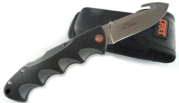 фото Складной нож crkt free range hunter folder with gut hook, сталь 8cr13mov, рукоять термопластик grn