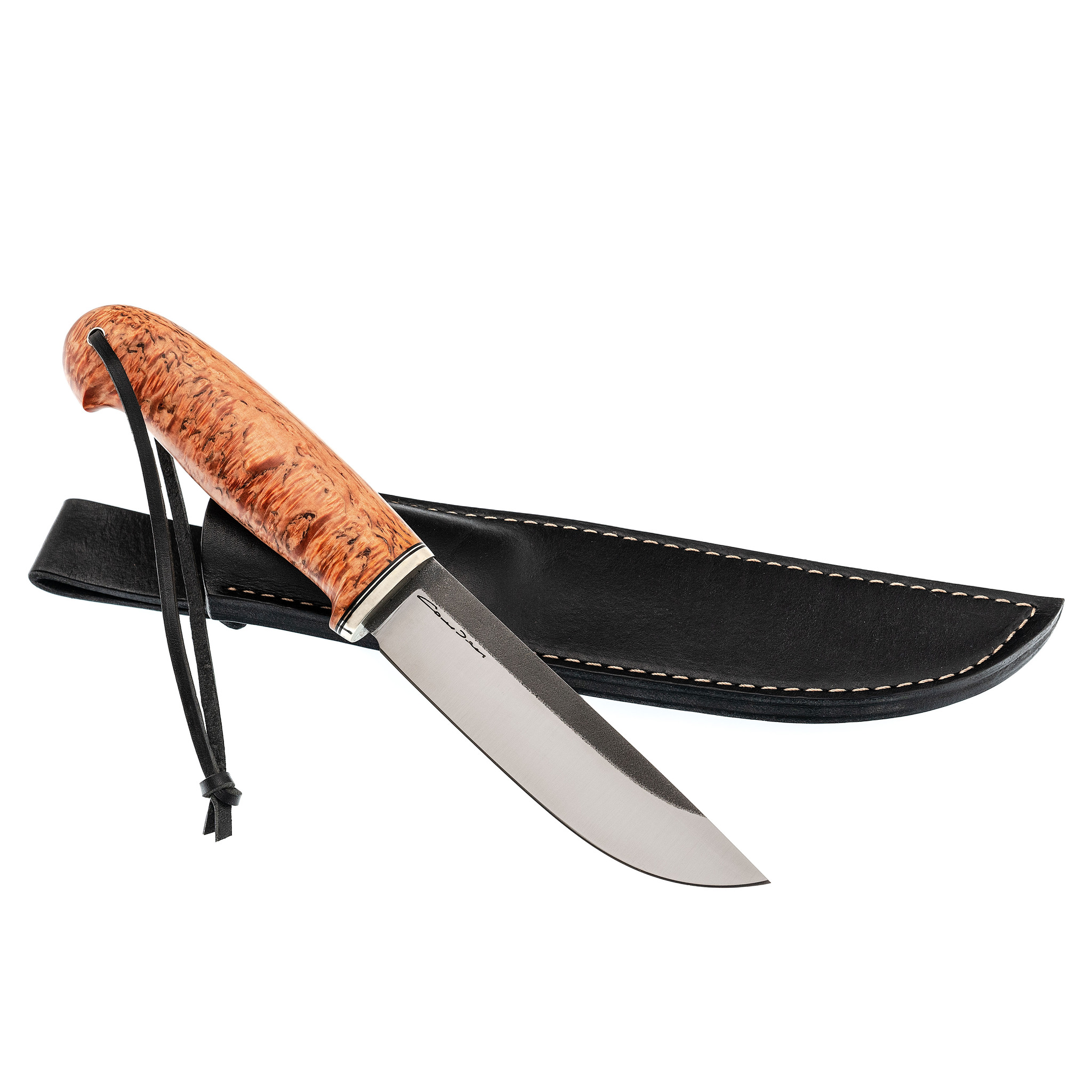 фото Туристический нож лиман, сталь s390, карельская береза sander