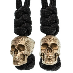 Фото Бусина с темляком Череп Инопланетный, мельхиор