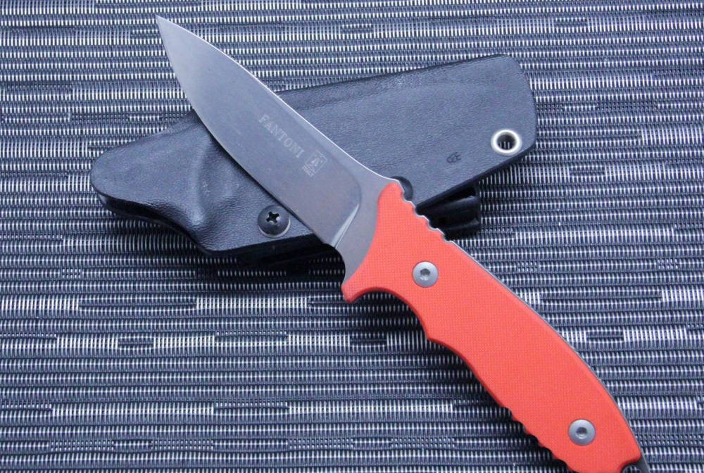 Нож с фиксированным клинком HB Fixed, Orange G-10 Handle, Stonewashed Crucible CPM® S35VN™, William (Bill) Harsey Design (Kydex Sheath) 9.0 см. - фото 7