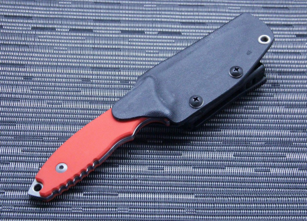 Нож с фиксированным клинком HB Fixed, Orange G-10 Handle, Stonewashed Crucible CPM® S35VN™, William (Bill) Harsey Design (Kydex Sheath) 9.0 см. - фото 9