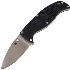 Фото Нож с фиксированным клинком Enuff Leaf-shaped Spyderco FB31PBK, сталь VG-10 Satin Plain, рукоять термопластик FRN, чёрный