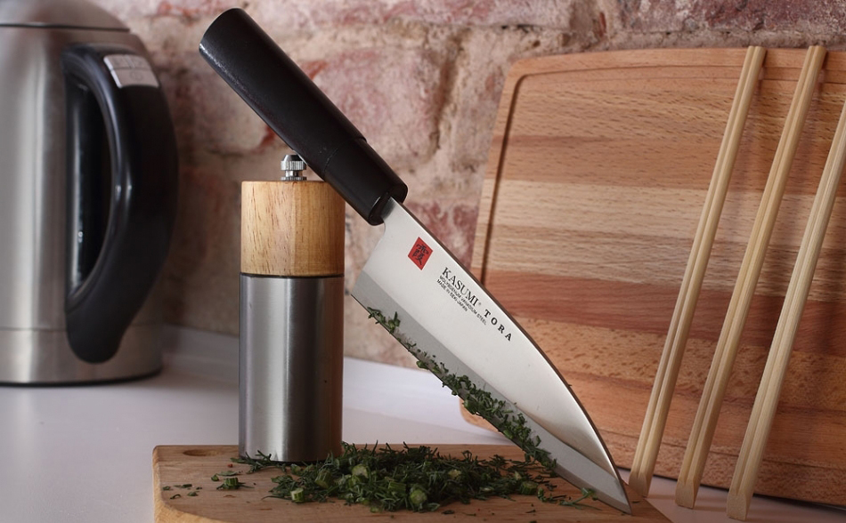 Нож кухонный Деба Tora 165 мм, Kasumi, 36850, сталь AUS-6A, стабилизированная древесина, чёрный - фото 3