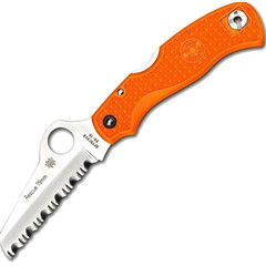 Фото Нож складной Rescue 79 mm Orange Spyderco 45SOR, сталь VG-10 Satin Serrated, рукоять термопластик FRN, оранжевый