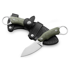 Фото Нож с фиксированным клинком LionSteel H1, сталь M390, рукоять микарта, зеленый