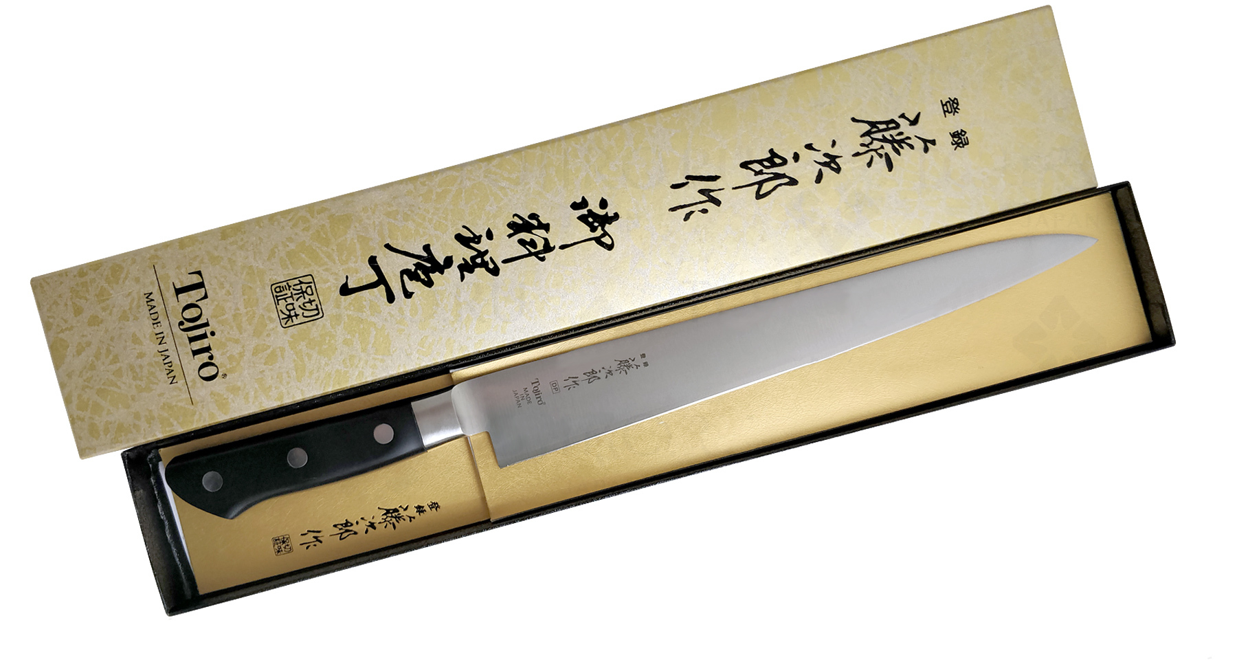 фото Кухонный нож для тонкой нарезки, western knife, tojiro, f-806, сталь vg-10, в картонной коробке