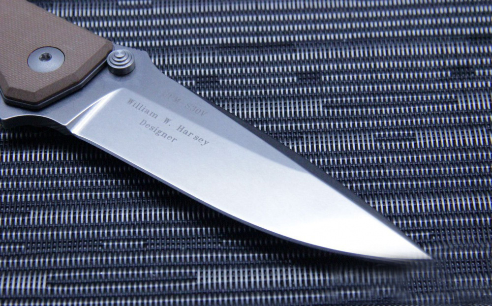 Нож складной HB01 Large, Desert Handle, Stonewashed Crucible CPM® S35VN™, William (Bill) Harsey Design 10.5 см. - фото 4