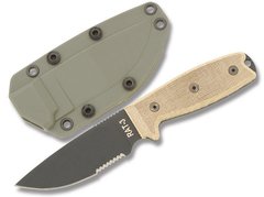 Фото Нож с фиксированным клинком Ontario RAT-3, сталь 1095, рукоять микарта, tan/black