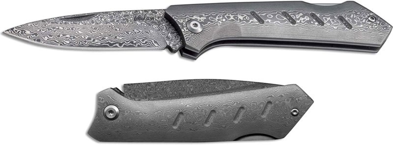 фото Нож складной damascus dominator, boker plus 01bo511dam, дамасская сталь plain, рукоять дамасская сталь