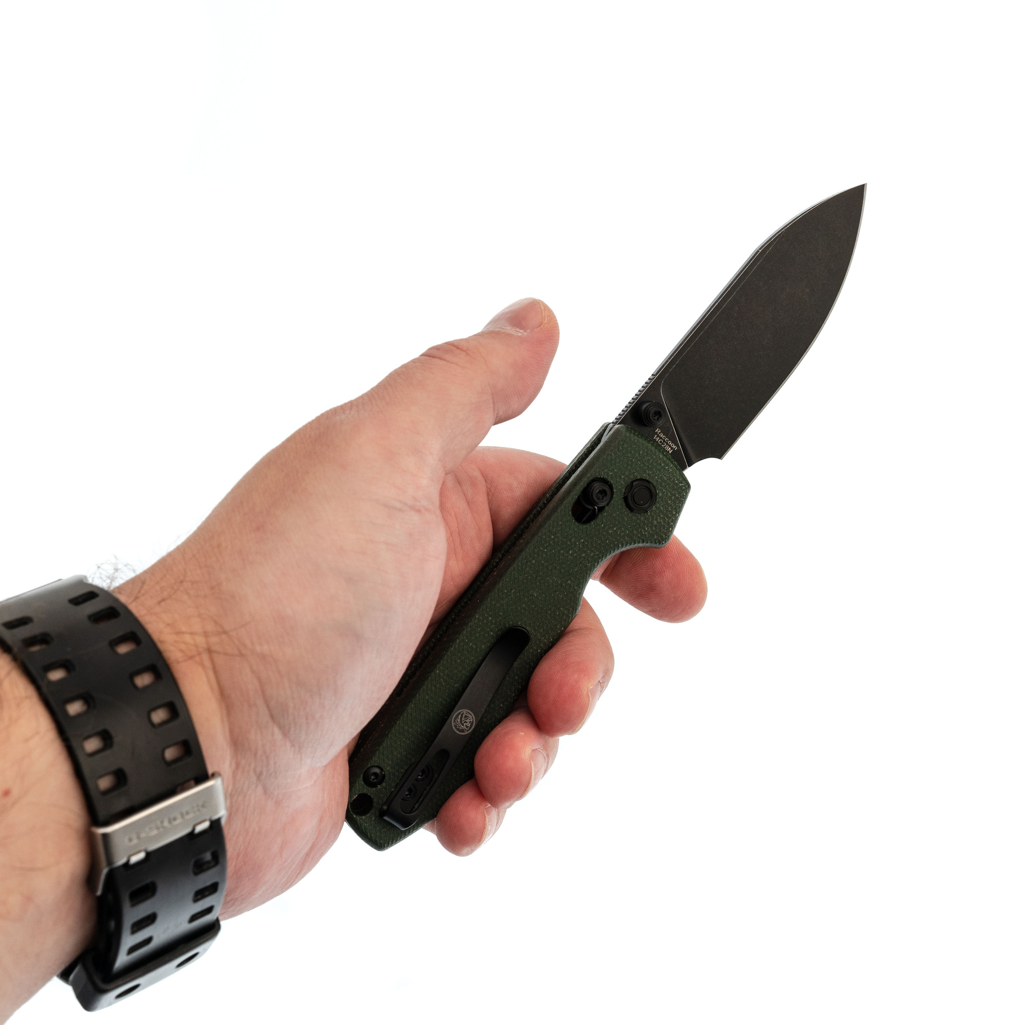Складной нож Raccoon CB Vosteed, сталь 14C28N, рукоять микарта, зеленый - фото 6