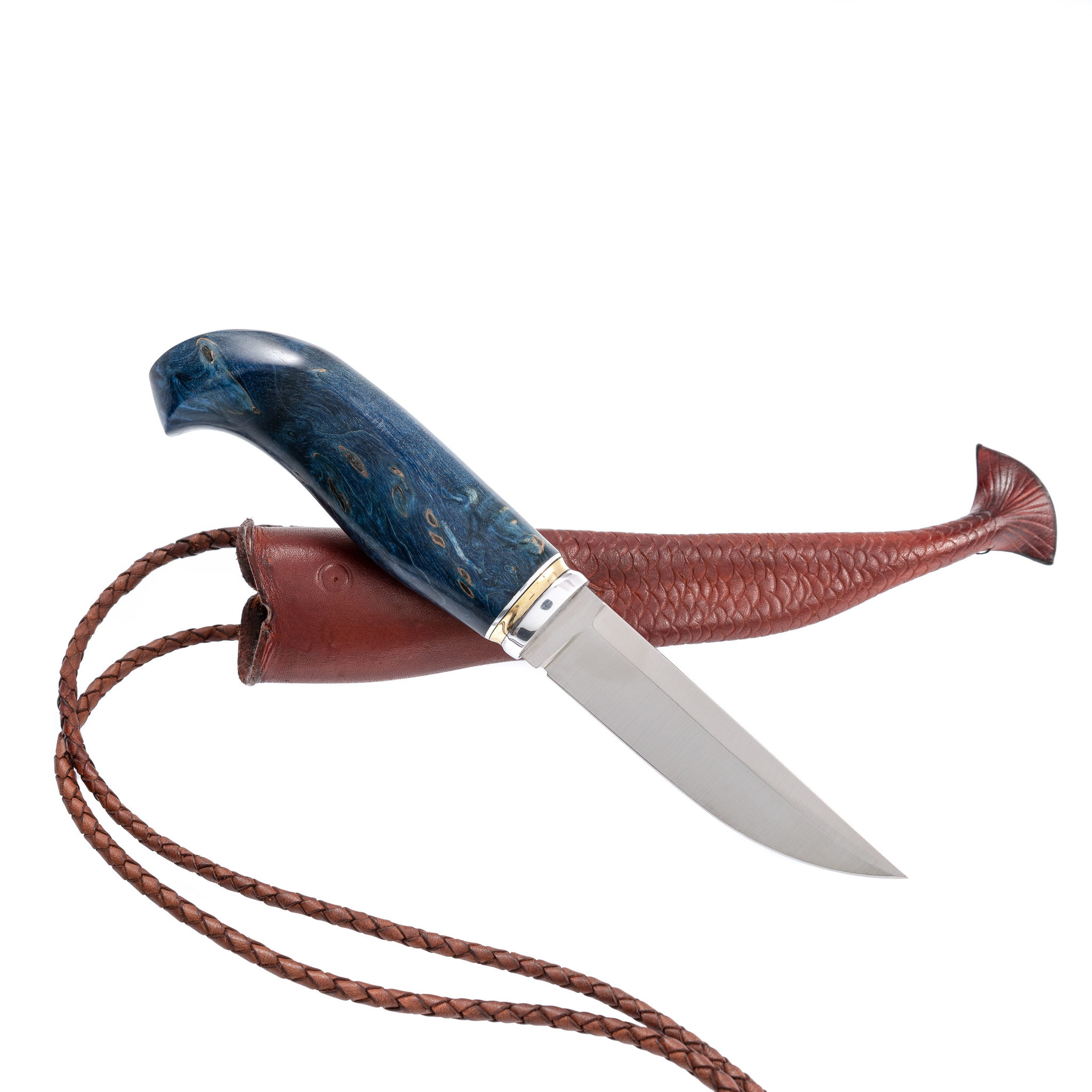 фото Нож рыбка, сталь d2, рукоять карельская береза ножи града горький
